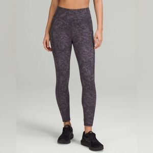 Lululemon 2 Invigorate High-Rise Tight 25" Denim Wash Print Dusky Lavender Black